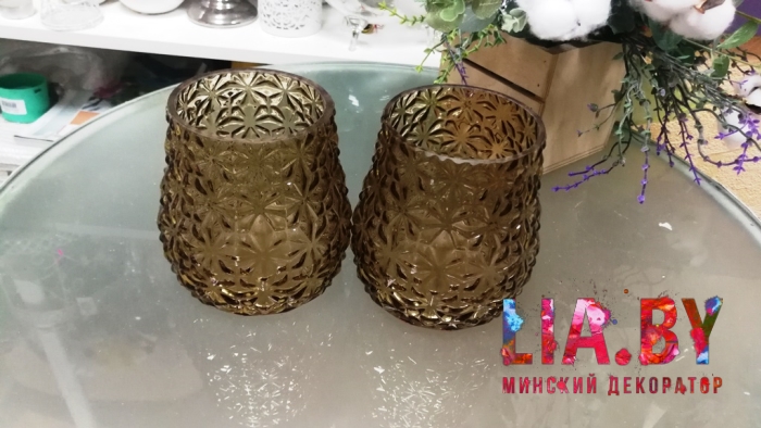 Чаша-подсвечник коричневая