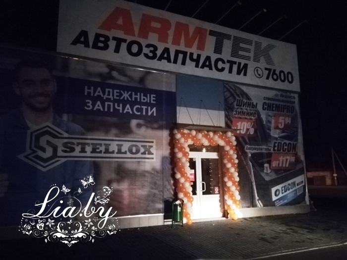 Украшение входа в магазин Армтек (Могилев) — фото 1