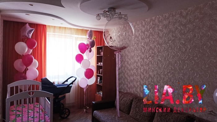 Выписка из роддома: шары, украшение машины — фото 11