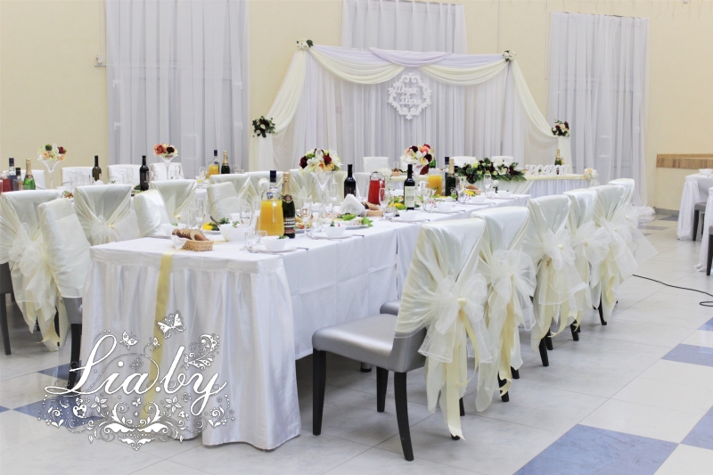 Свадебное украшение столов для гостей