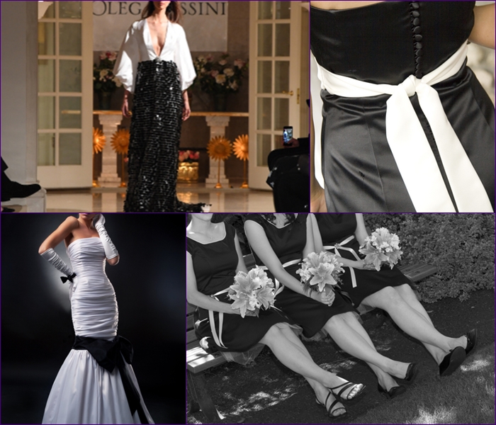 Черно-белые свадебные платья 2018-2019