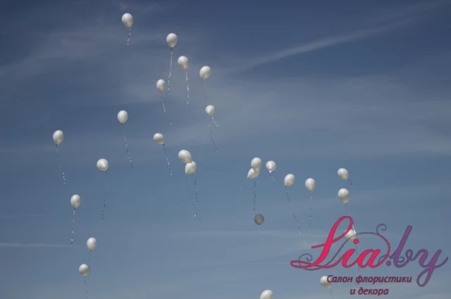 Свадьба отпустила воздушные шары с гелием в небо