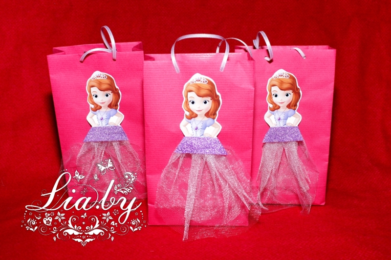 Подарочные коробочки (пакеты) ручной работы в стиле принцессы на детский день рождения.