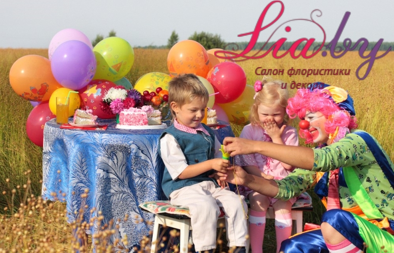 Детский день рождения в поле и с шарами