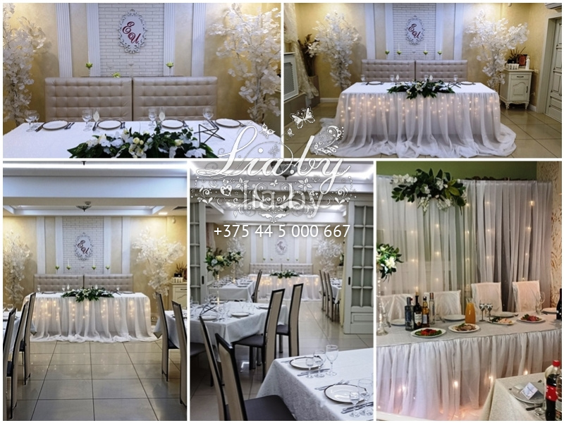 Бежевые тона в одеянии свадебного банкета