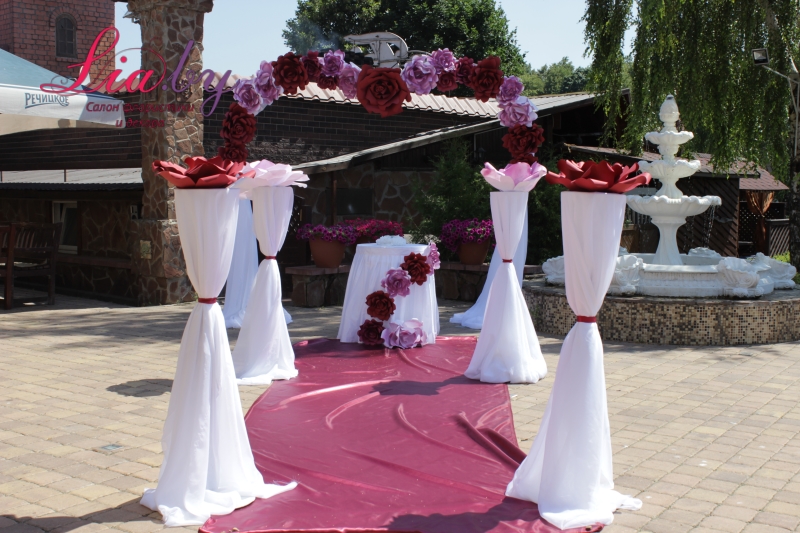 Бумажные цветы в украшение свадебной росписи