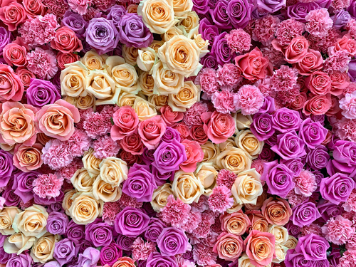 Фотозона - стена из цветов