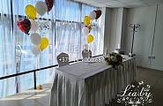 Кафе банкетный зал "Хлеб Соль" Минск украшение зала на свадьбу стол для молодых