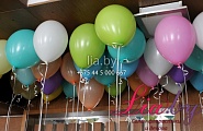 Разноцветные шарики с гелием на детский день рождения