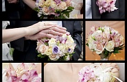 Комплексное оформление жениха и невесты в розово-бежевых тонах