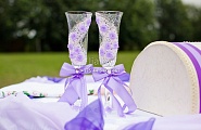 Бокалы на свадьбу в фиолетовом тоне