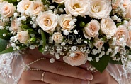 Букет невесты из нежно-розовых роз и гипсофилы №36
